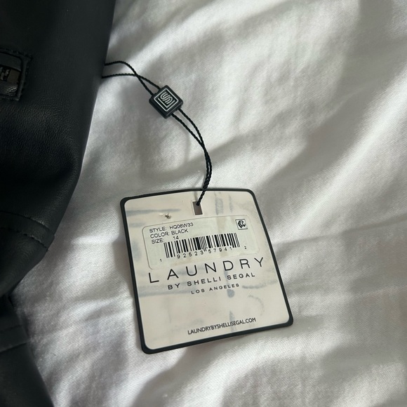 Laundry  Shelli Segal Faux-Leather Moto Jacket Dress - Picture 6 of 8